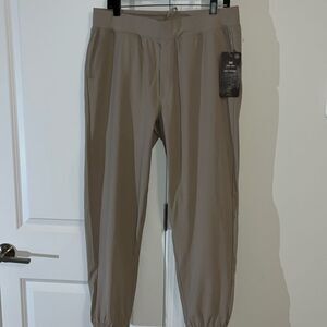 NWT $90 Tan Cory Vines City 4 Way Stretch Jogger Track Pants Sweatpants w/mark